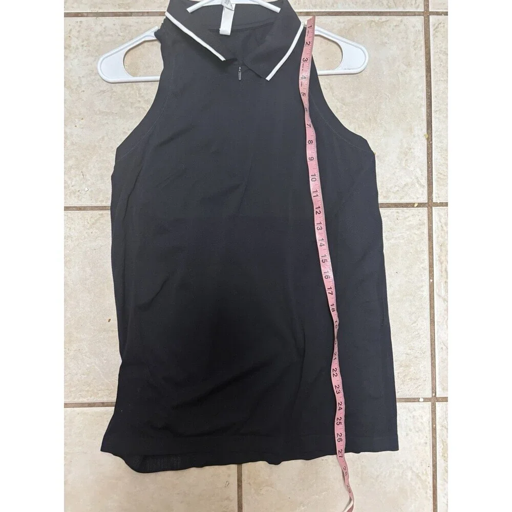 Athleta Women's XL Tank Top Black  Momentum Seamless Polo Racerback 1/4 Zip Gym - Picture 6 of 6